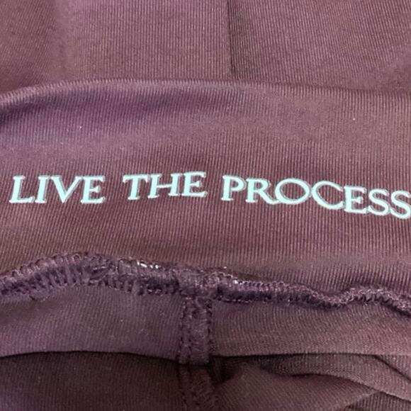 Live The Process Purple Stretch Elastic Waist Sports Cosmos Legging Pants Sz M - Picture 4 of 5